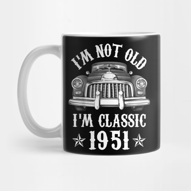 71 Year Old Vintage 1951 Classic Car 71st Birthday Gifts by Rinte